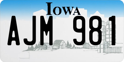 IA license plate AJM981