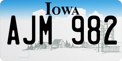 IA license plate AJM982