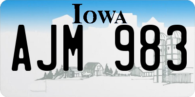 IA license plate AJM983