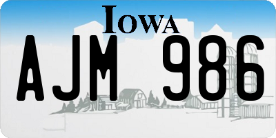 IA license plate AJM986