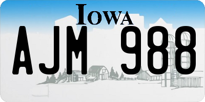 IA license plate AJM988