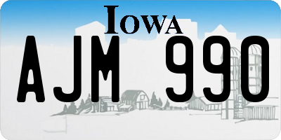 IA license plate AJM990