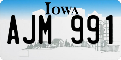 IA license plate AJM991