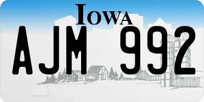 IA license plate AJM992