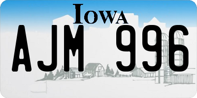IA license plate AJM996