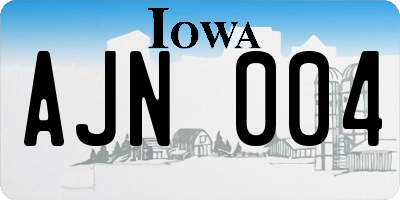 IA license plate AJN004
