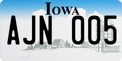 IA license plate AJN005
