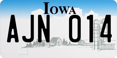 IA license plate AJN014