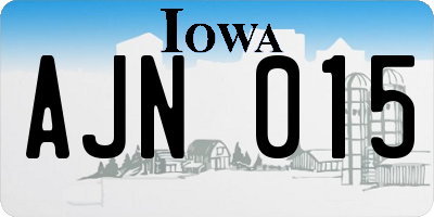 IA license plate AJN015