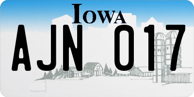 IA license plate AJN017