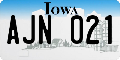 IA license plate AJN021