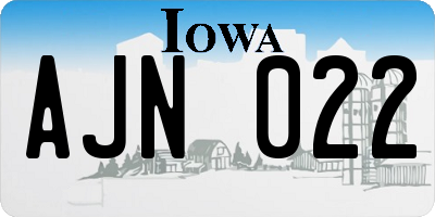 IA license plate AJN022
