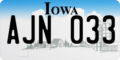 IA license plate AJN033