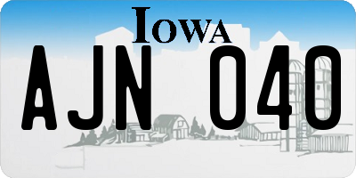IA license plate AJN040