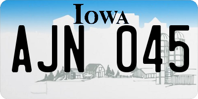 IA license plate AJN045