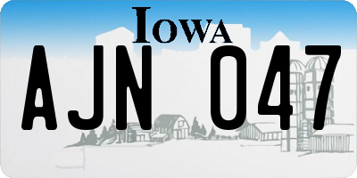 IA license plate AJN047