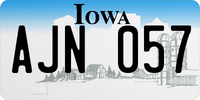 IA license plate AJN057