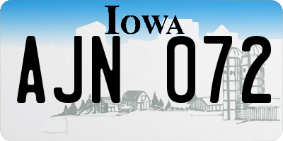 IA license plate AJN072