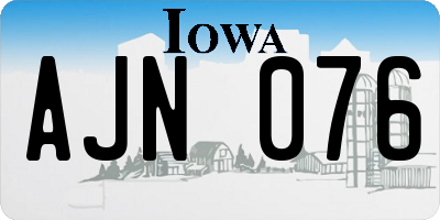 IA license plate AJN076