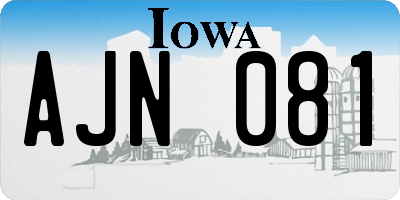 IA license plate AJN081