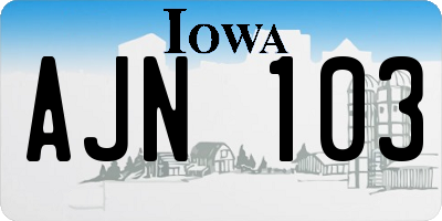IA license plate AJN103