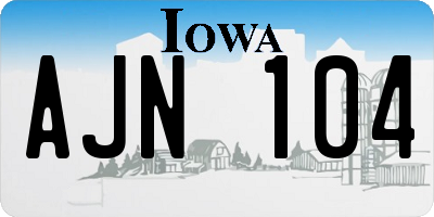IA license plate AJN104
