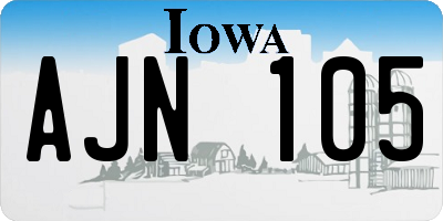 IA license plate AJN105