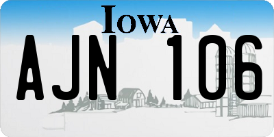 IA license plate AJN106