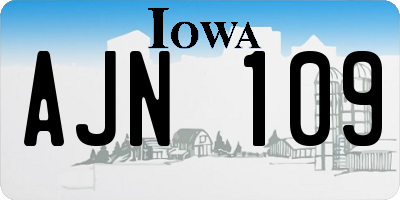 IA license plate AJN109