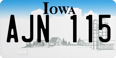 IA license plate AJN115