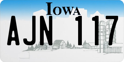 IA license plate AJN117