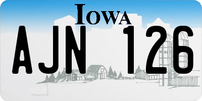 IA license plate AJN126