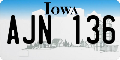 IA license plate AJN136