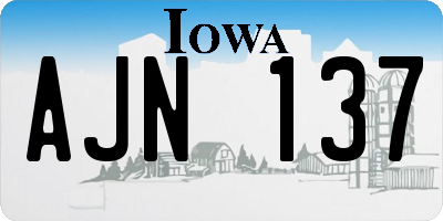 IA license plate AJN137