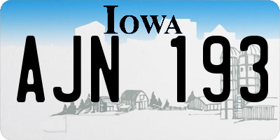 IA license plate AJN193