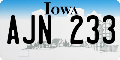 IA license plate AJN233