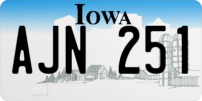 IA license plate AJN251