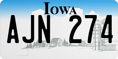 IA license plate AJN274