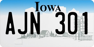 IA license plate AJN301