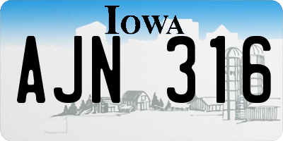 IA license plate AJN316