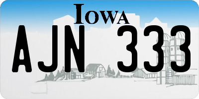 IA license plate AJN333