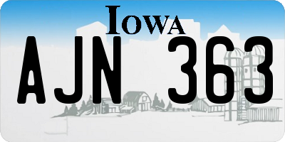 IA license plate AJN363