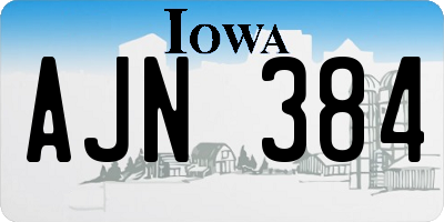 IA license plate AJN384