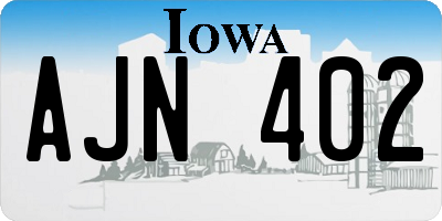 IA license plate AJN402