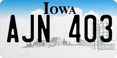 IA license plate AJN403