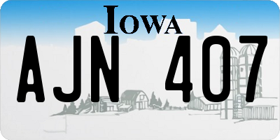 IA license plate AJN407