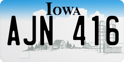 IA license plate AJN416
