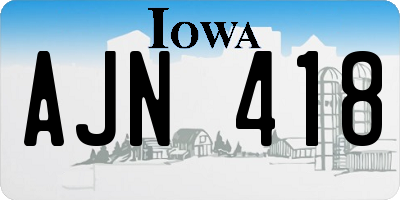 IA license plate AJN418