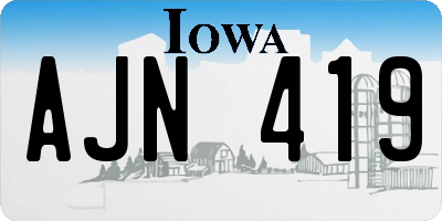 IA license plate AJN419