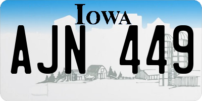 IA license plate AJN449